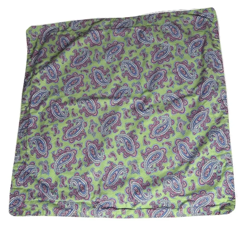 Vintage Ralph Lauren STUDIO PAISLEY only 1 European Pillow Shams Greenvale Green